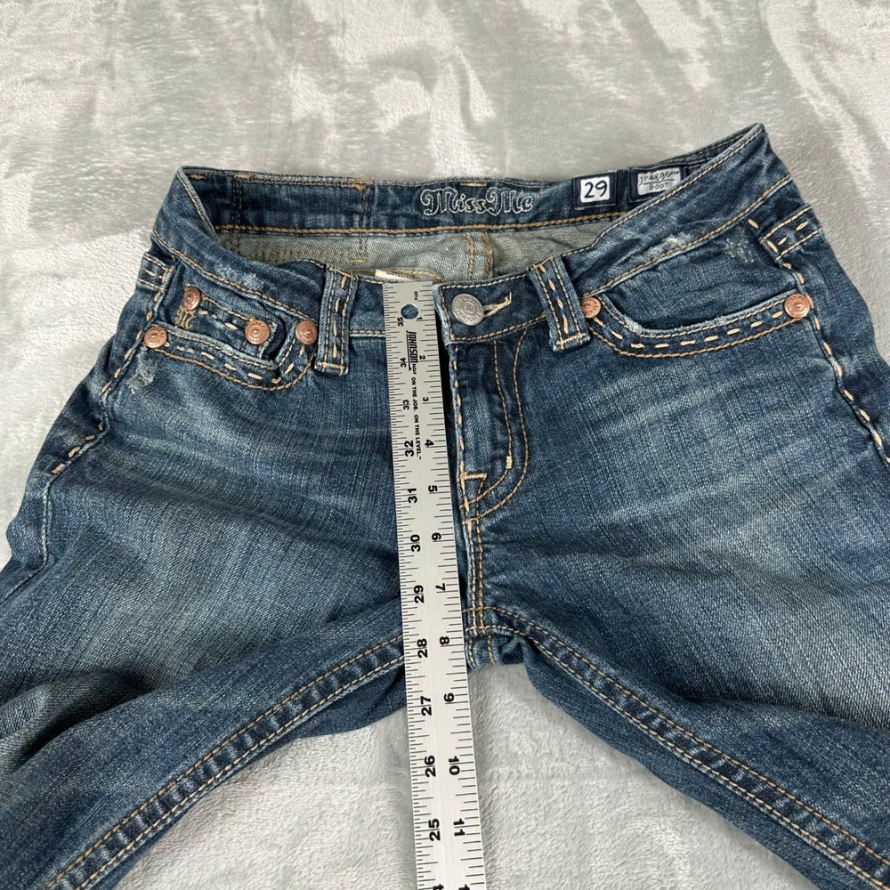 Miss Me Bootcut Jeans Womens 29 Blue Low-Rise Western Y2K Cowgirl Boho McBling - Picture 5 of 11